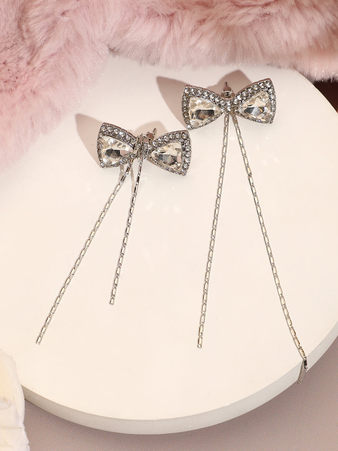 Silver Plated Designer Stone Casual Drop Earring