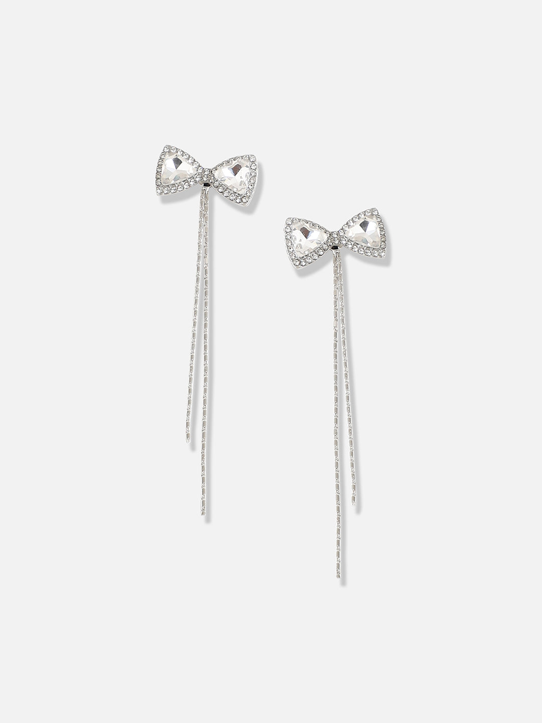 Silver Plated Designer Stone Casual Drop Earring
