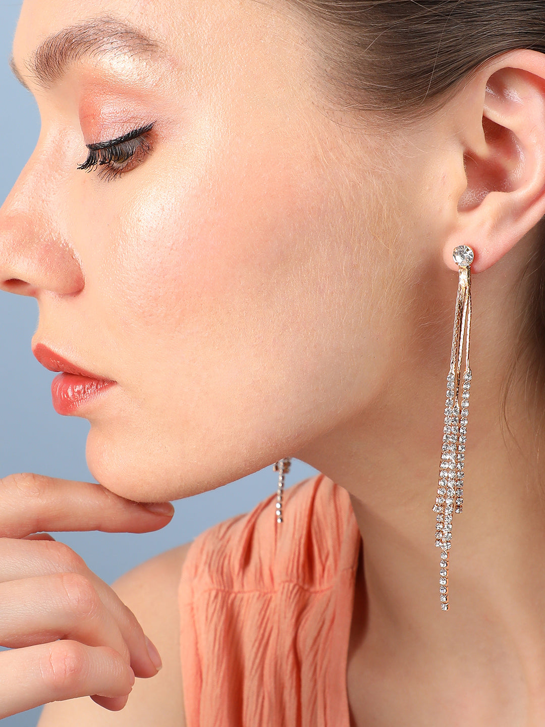 Silver Plated Designer Stone Party Drop Earring