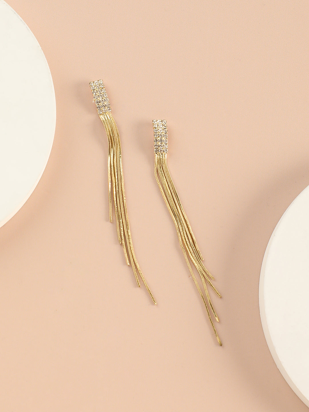 Gold Plated Designer Stone Party Drop Earring