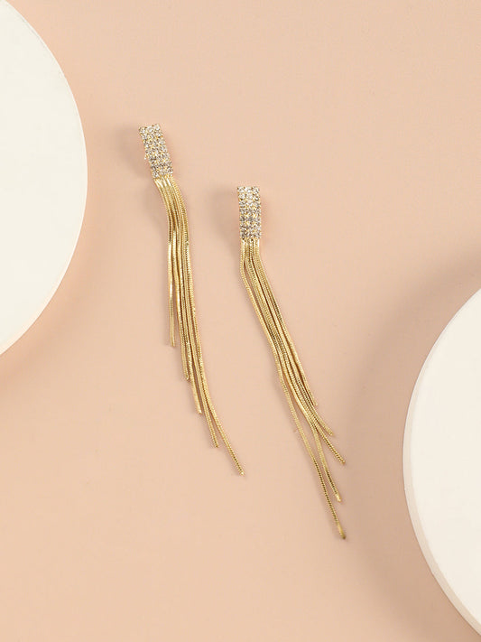 Gold Plated Designer Stone Party Drop Earring