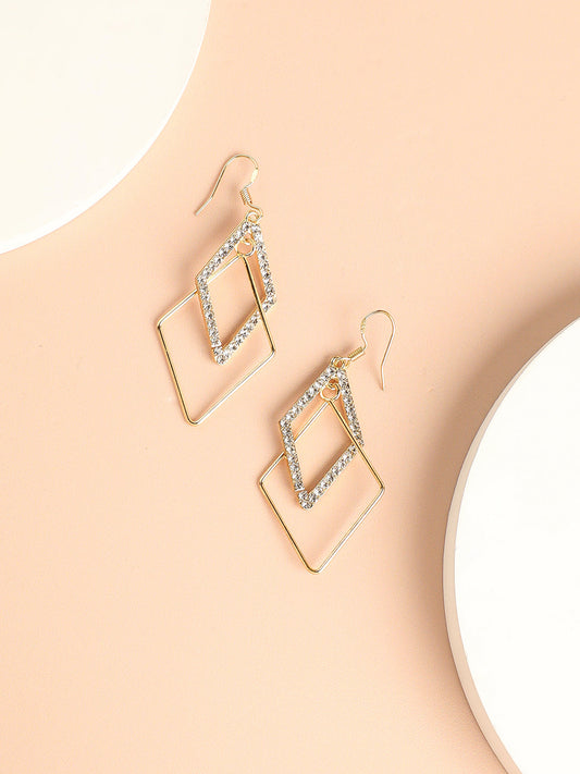 Gold Plated Designer Stone Casual Drop Earring