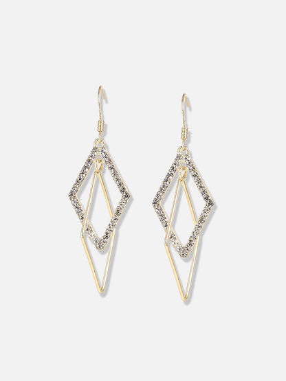 Gold Plated Designer Stone Casual Drop Earring