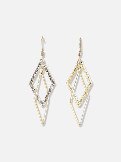 Gold Plated Designer Stone Casual Drop Earring