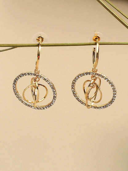 Gold Plated Designer Stone Party Drop Earring