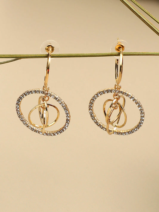 Gold Plated Designer Stone Party Drop Earring