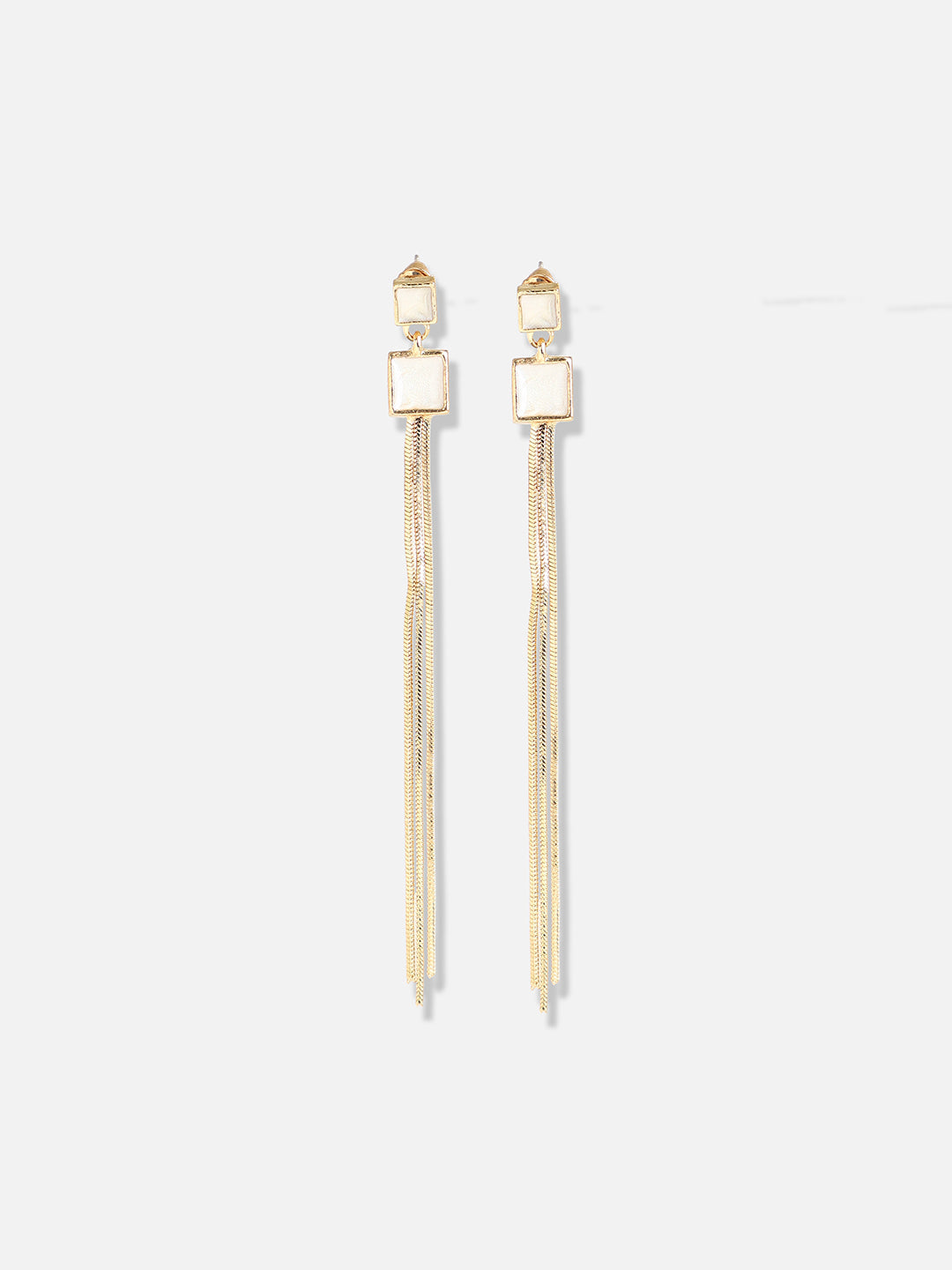 Gold Plated Designer Stone Casual Drop Earring