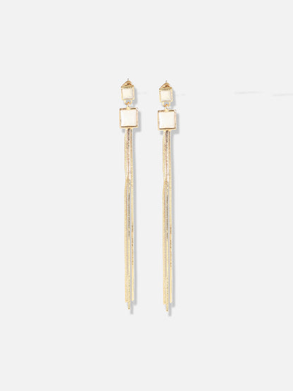 Gold Plated Designer Stone Casual Drop Earring