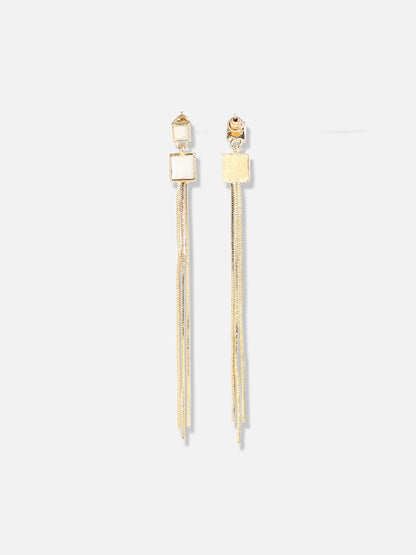 Gold Plated Designer Stone Casual Drop Earring