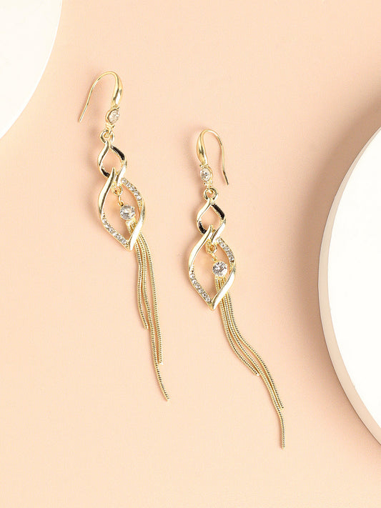 Silver Plated Designer Stone Party Drop Earring