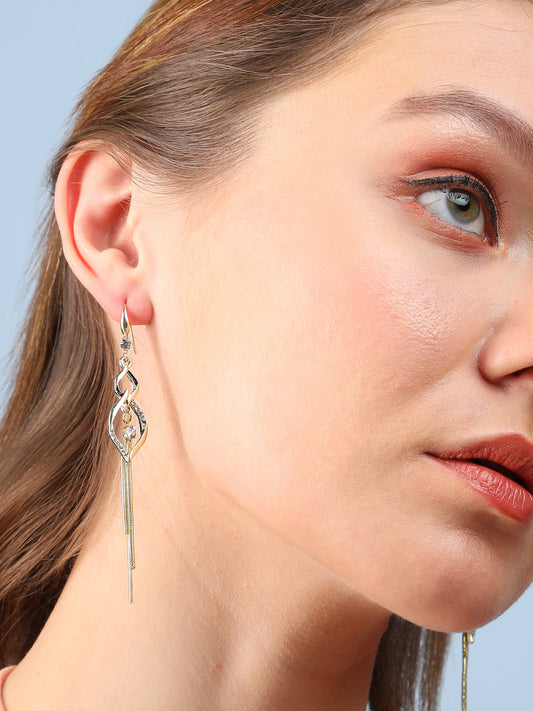 Silver Plated Designer Stone Party Drop Earring