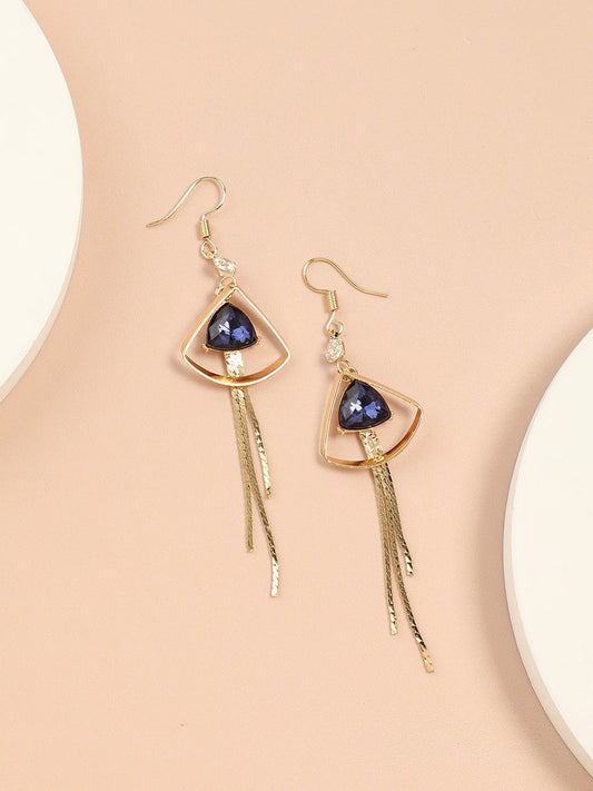 Gold Plated Designer Stone Party Drop Earring