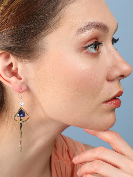 Gold Plated Designer Stone Party Drop Earring