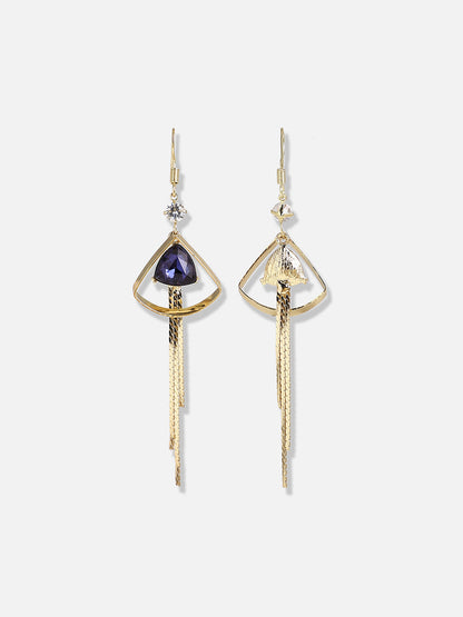 Gold Plated Designer Stone Party Drop Earring