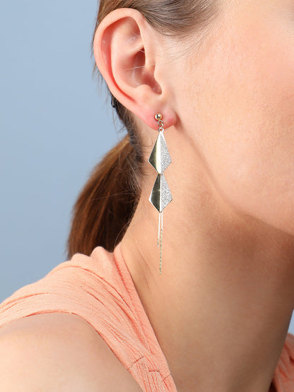 Silver Plated Designer Stone Party Drop Earring