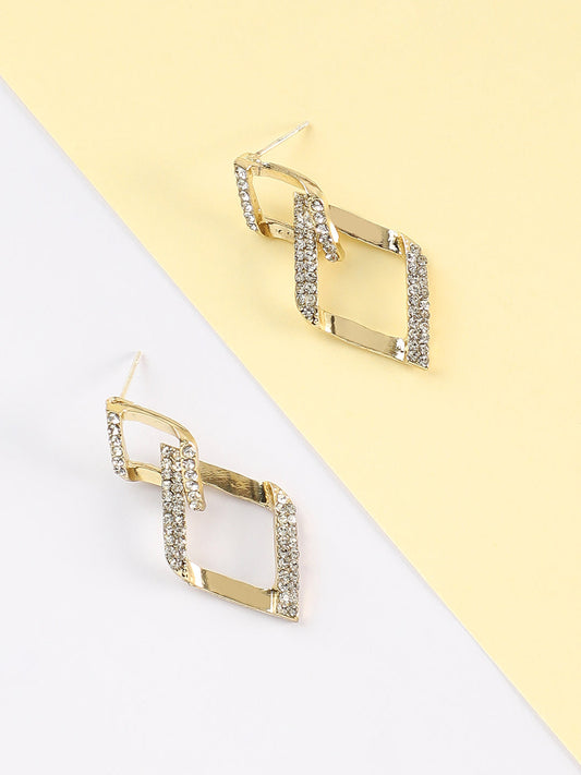 Gold Plated Designer Stone Party Drop Earring