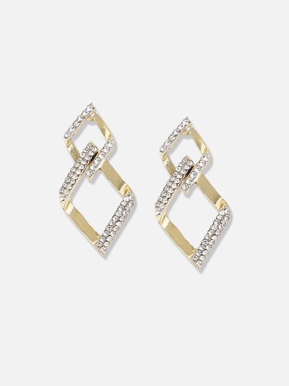 Gold Plated Designer Stone Party Drop Earring