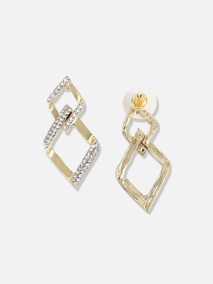 Gold Plated Designer Stone Party Drop Earring