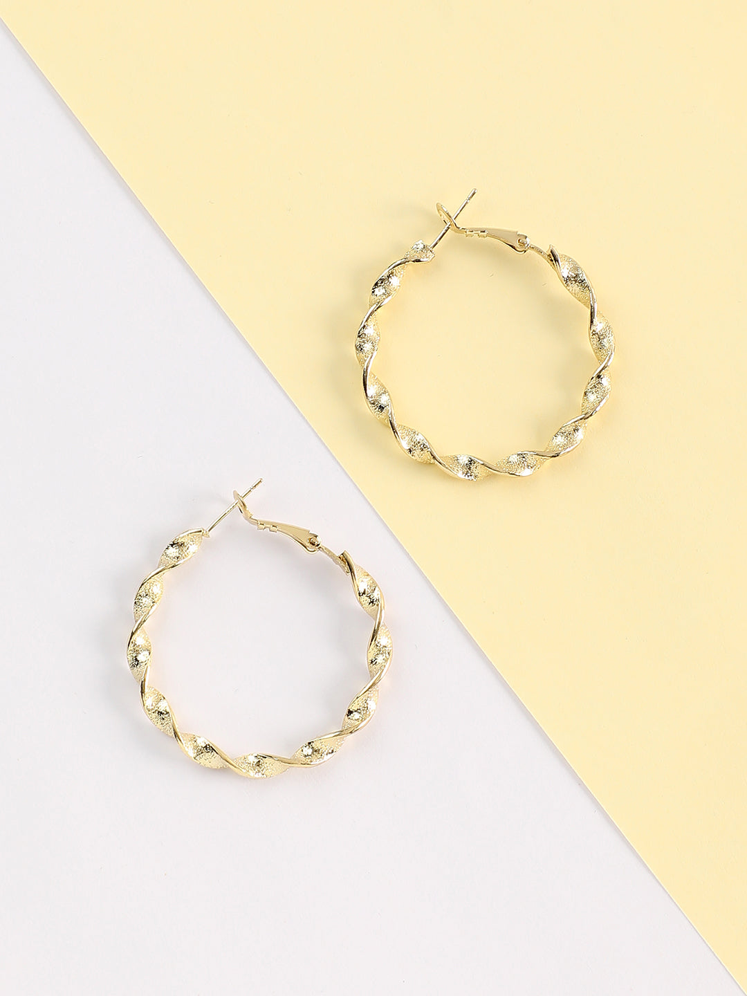Gold Plated Designer Stone Casual Hoop Earring