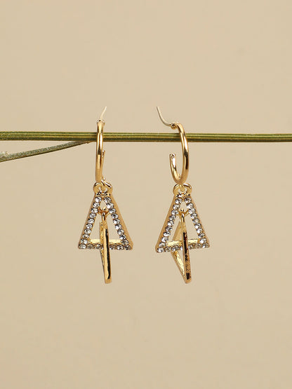 Gold Plated Designer Stone Casual Drop Earring