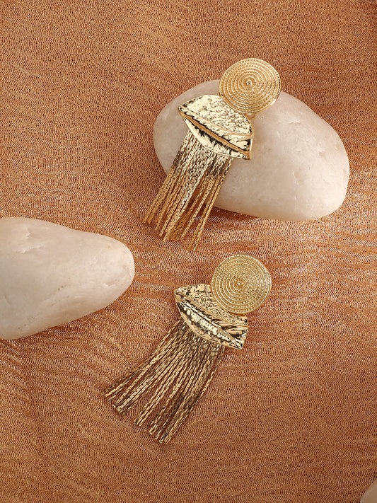 Gold Plated Designer Stone Party Drop Earring