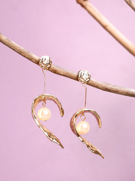 Gold Plated Designer Casual Drop Earring
