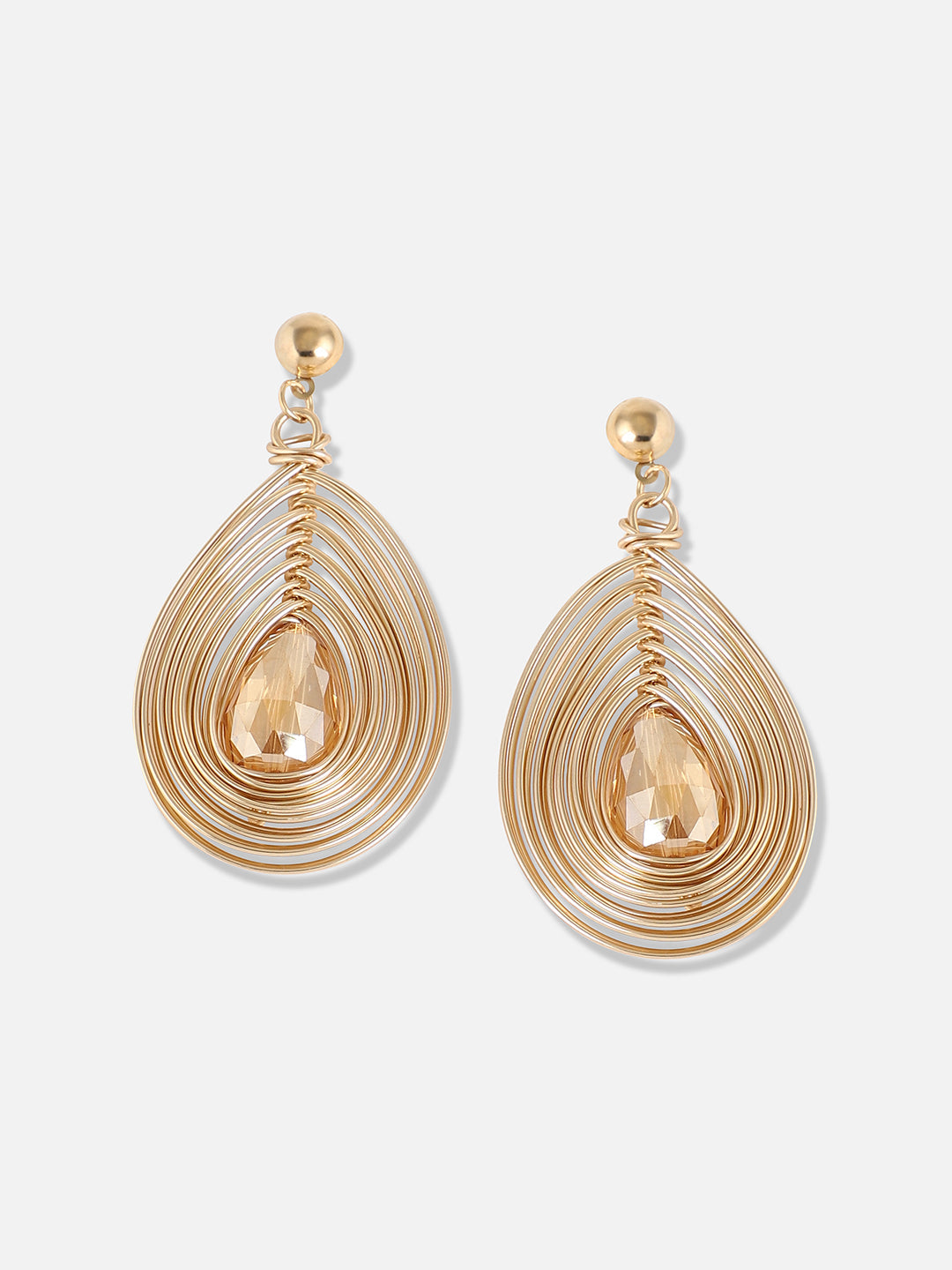 Gold Plated Designer Stone Party Drop Earring