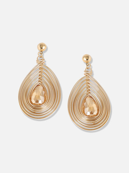 Gold Plated Designer Stone Party Drop Earring