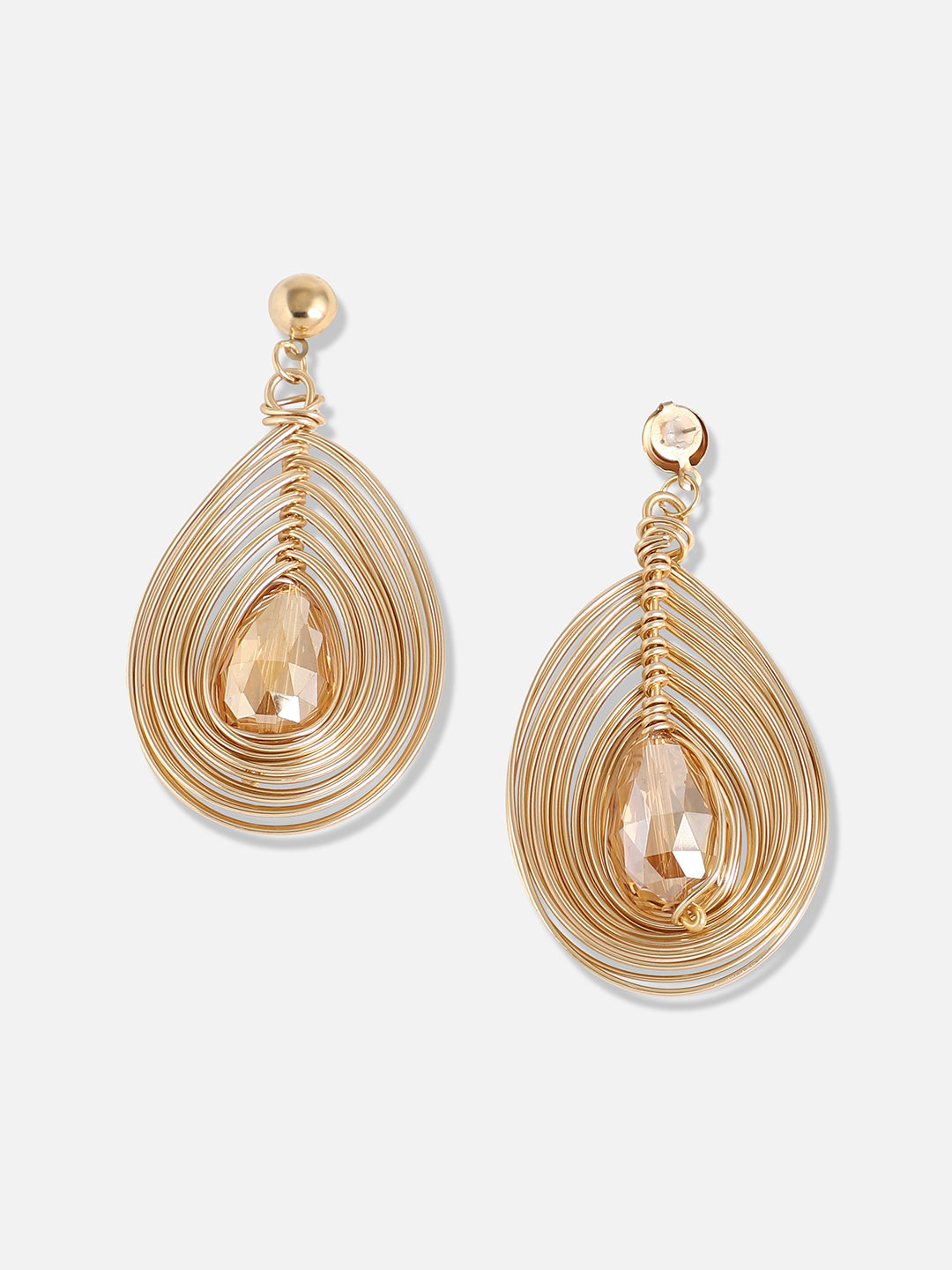 Gold Plated Designer Stone Party Drop Earring