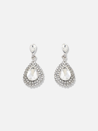 Silver Plated Designer Stone Party Drop Earring