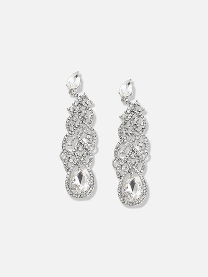 Silver Plated Designer Stone Party Drop Earring