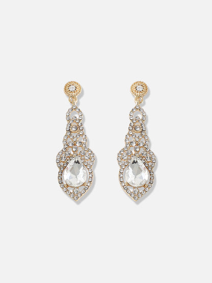 Silver Plated Designer Stone Party Drop Earring