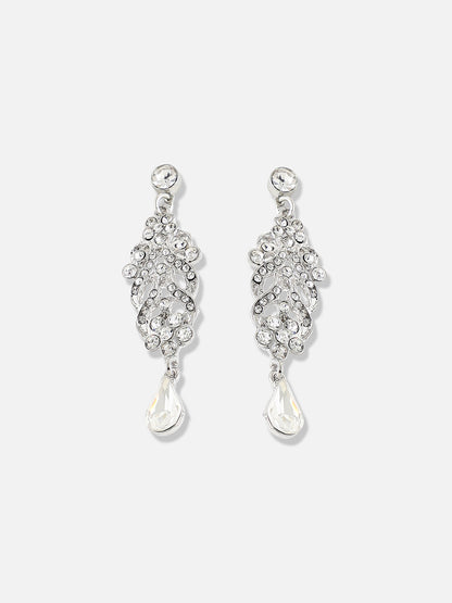 Silver Plated Designer Stone Party Drop Earring