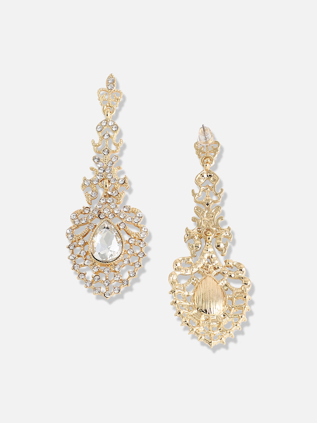 Silver Plated Designer Stone Party Drop Earring