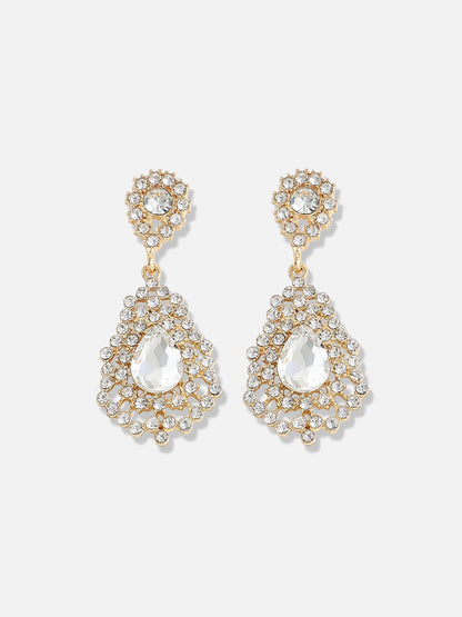 Gold Plated Designer Stone Party Drop Earring