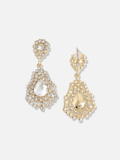 Gold Plated Designer Stone Party Drop Earring