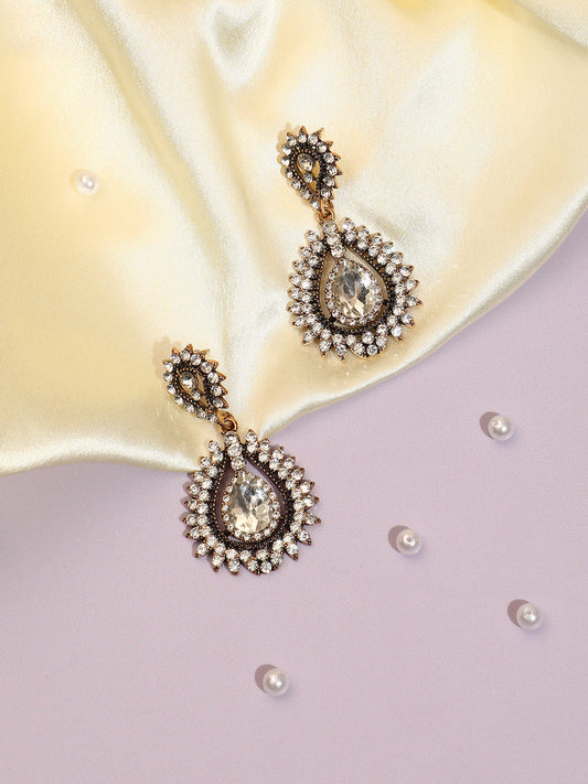 Gold Plated Designer Stone Party Drop Earring