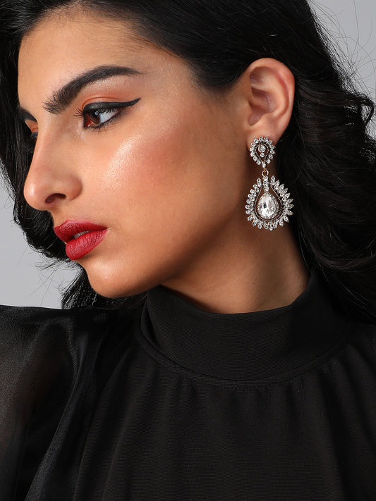 Gold Plated Designer Stone Party Drop Earring