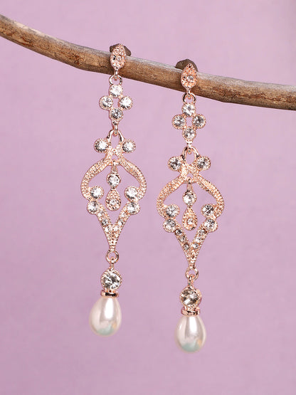 Gold Plated Designer Stone Party Drop Earring