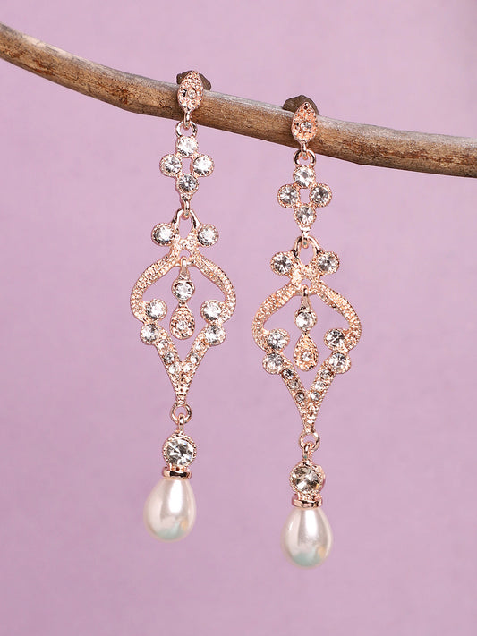 Gold Plated Designer Stone Party Drop Earring
