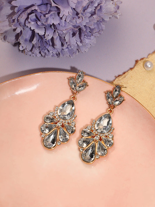 Gold Plated Designer Stone Party Drop Earring