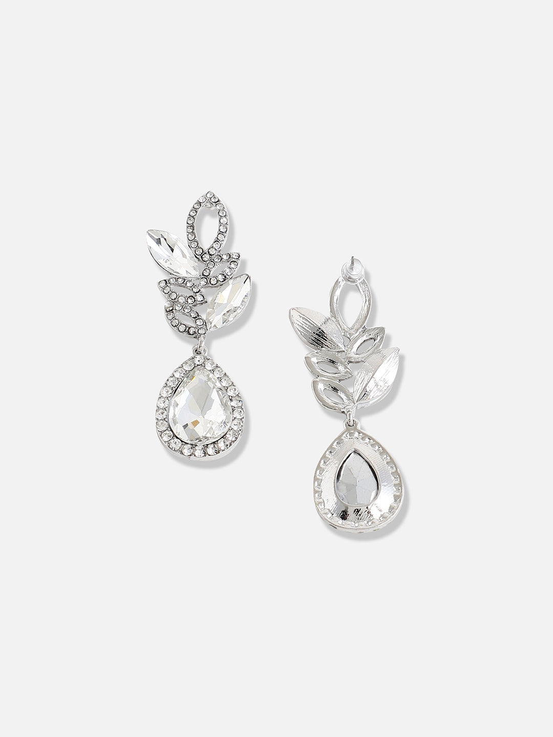 Silver Plated Designer Stone Party Drop Earring