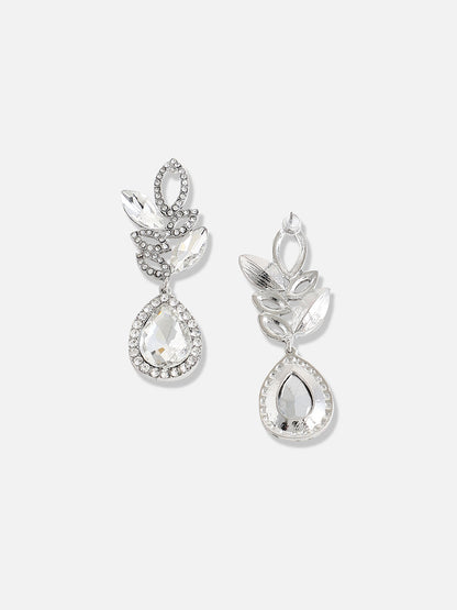 Silver Plated Designer Stone Party Drop Earring