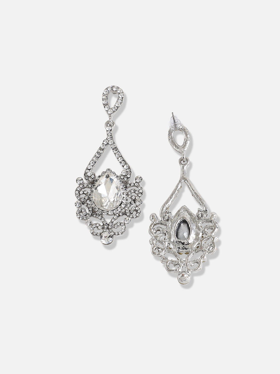 Silver Plated Designer Stone Casual Drop Earring