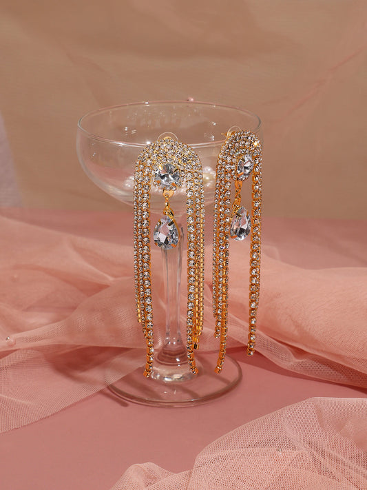 Gold Plated Designer Stone Party Drop Earring