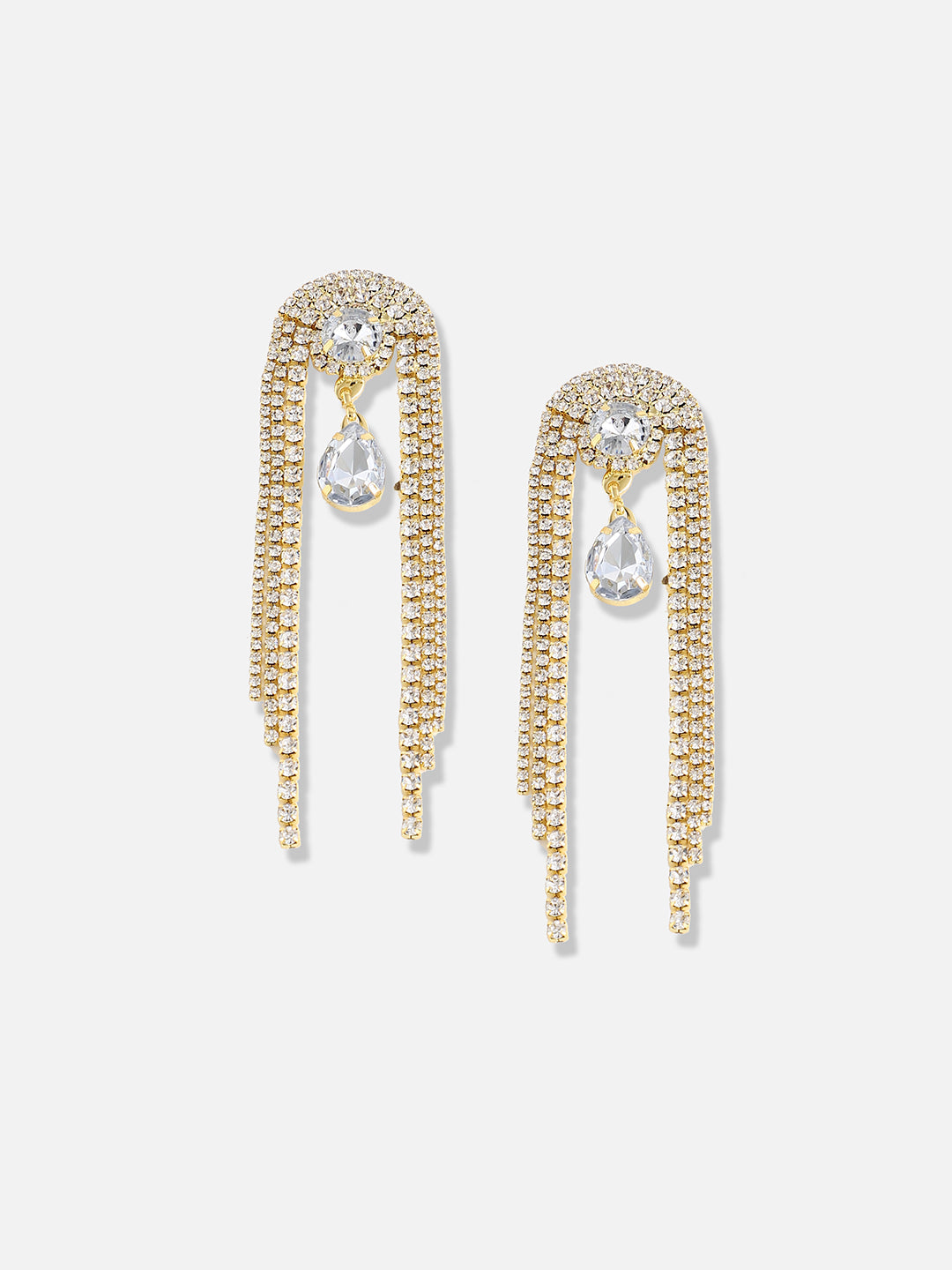 Gold Plated Designer Stone Party Drop Earring
