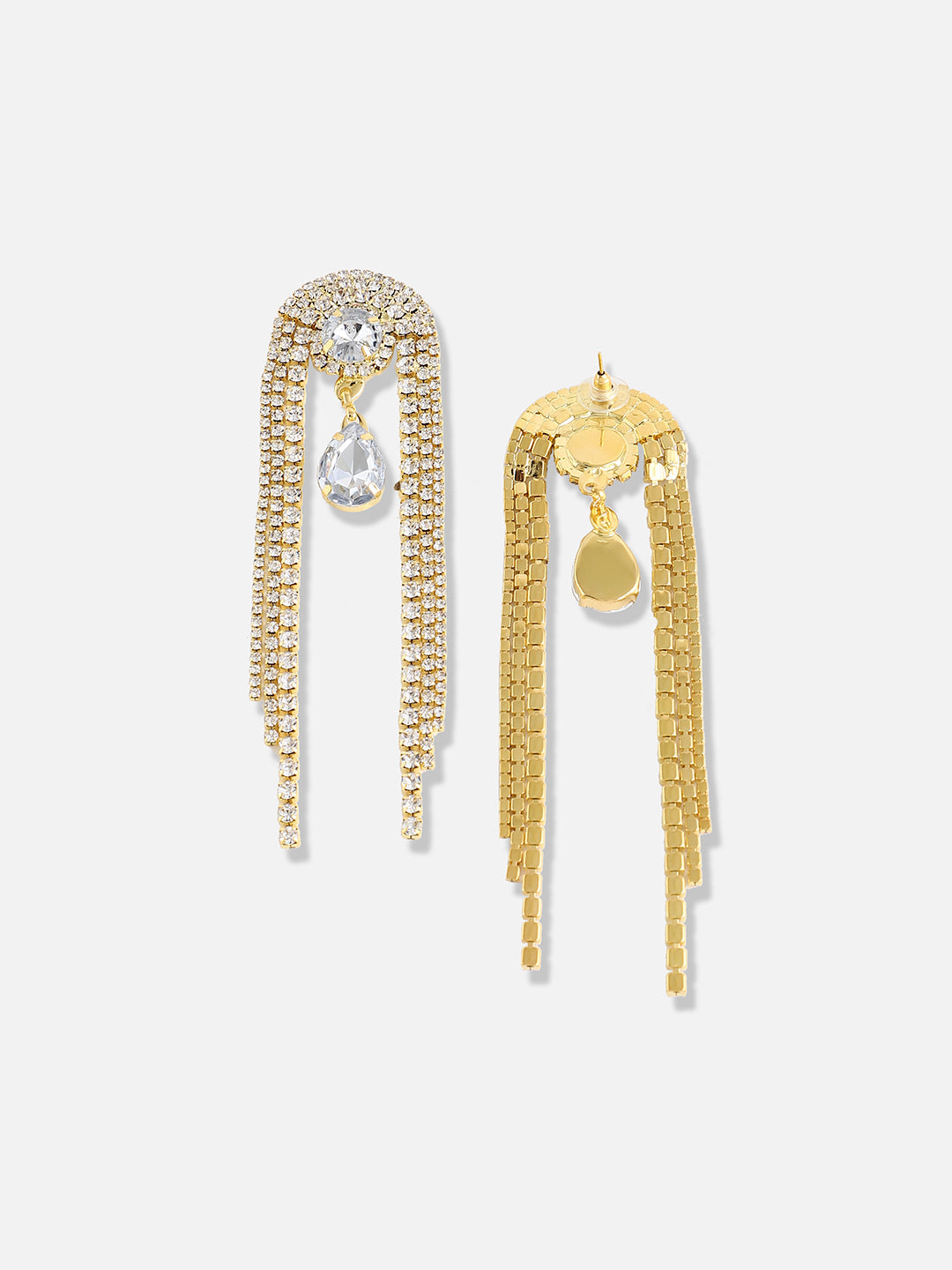 Gold Plated Designer Stone Party Drop Earring