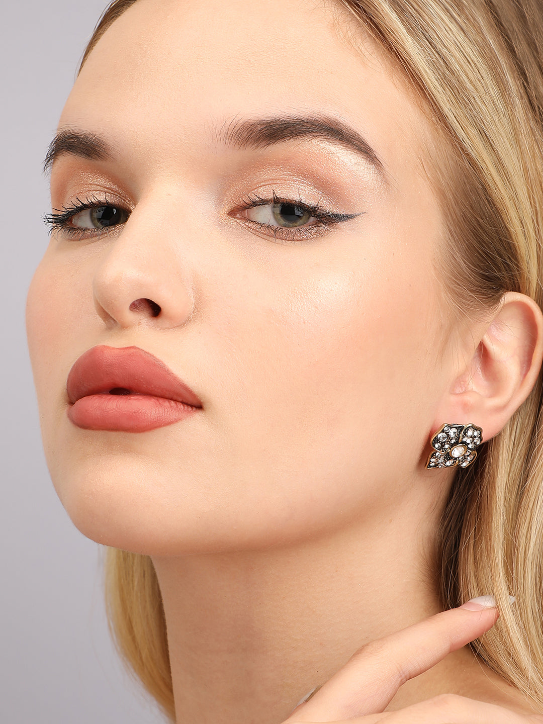 Embellished Flower Stud