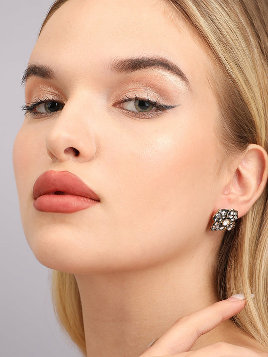 Embellished Flower Stud