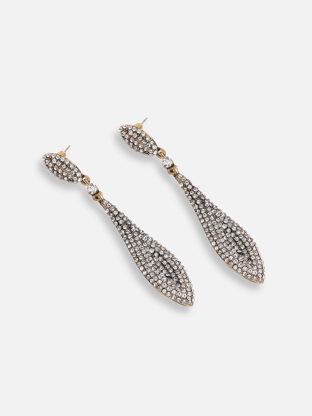 GOLD PLATED PARTY DESIGNER STONE DROP EARRING FOR WOMEN